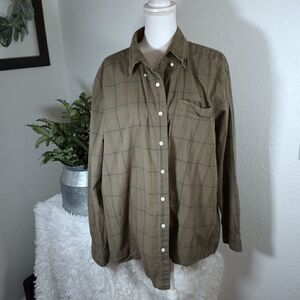 SONOMA MENS ARMY GREEN BUTTON DOWN SHIRT SZ.XLT EUC